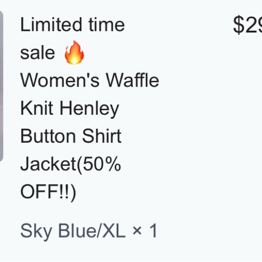 Sky Blue Waffle Knit Henley Jacket